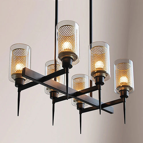 lustre industriel rétro nordique led pour décoration restaurant bar - vue 2 sur 8