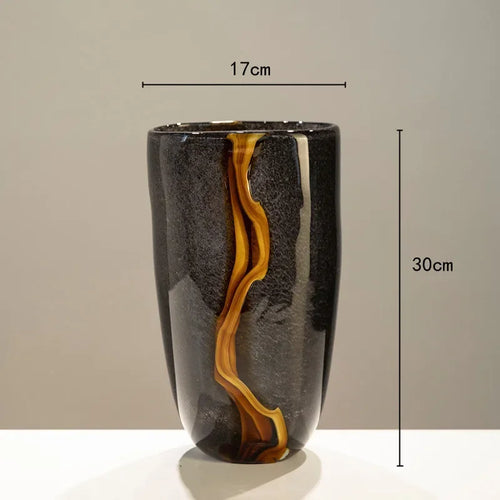 vase en verre craquelé pour arrangement floral décoratif - vue 9 sur 9