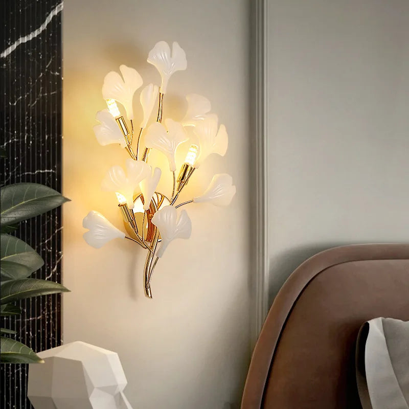 applique murale led en céramique à fleurs romantiques pour hôtel - vue 3 sur 8
