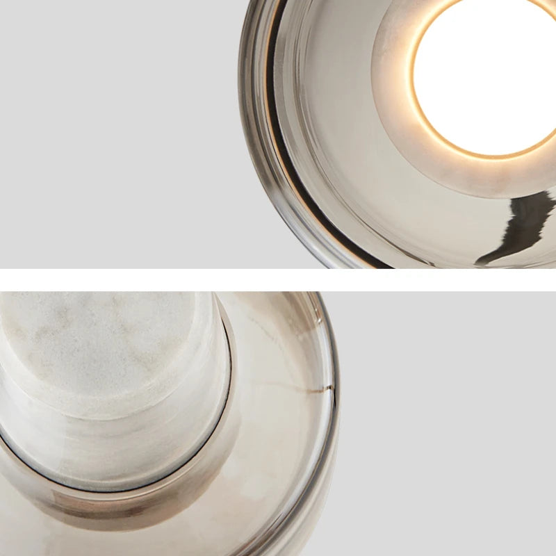 lustre en marbre naturel style nordique pour bar et salon - vue 5 sur 7