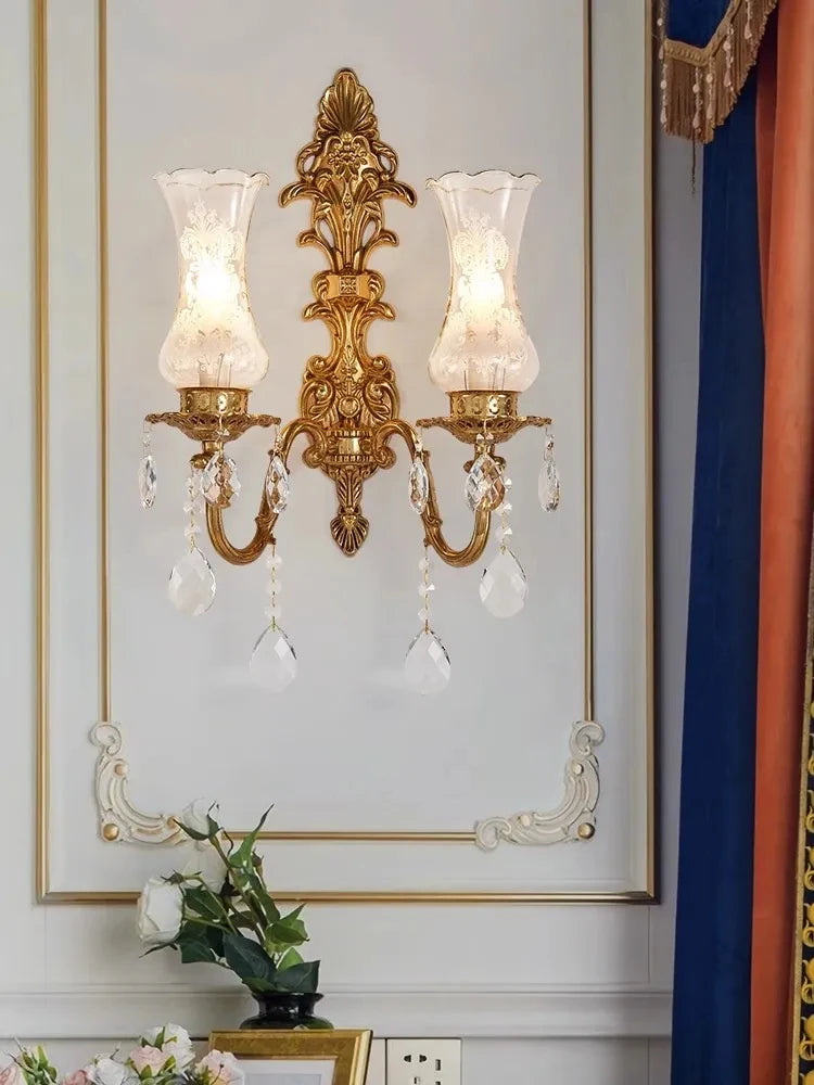 applique murale de luxe en cuivre classique français nordique antique - vue 2 sur 8