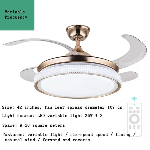 plafonnier led intelligent à pales rétractables design moderne - vue 19 sur 19