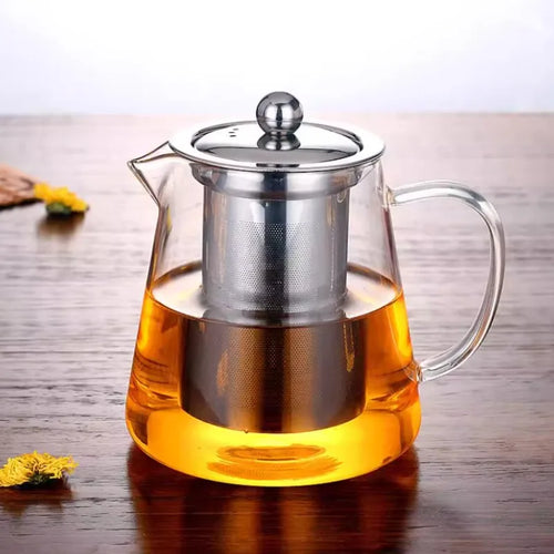 Théière verre borosilicate infuseur amovible acier kungfu - vue 6 sur 11