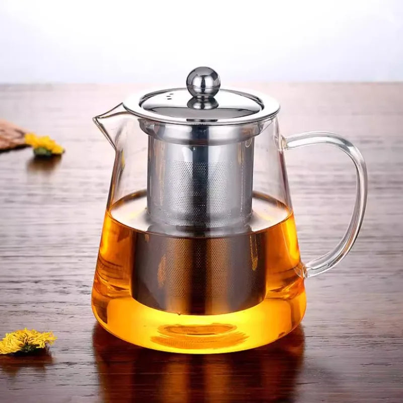 Théière verre borosilicate infuseur amovible acier kungfu - vue 5 sur 11
