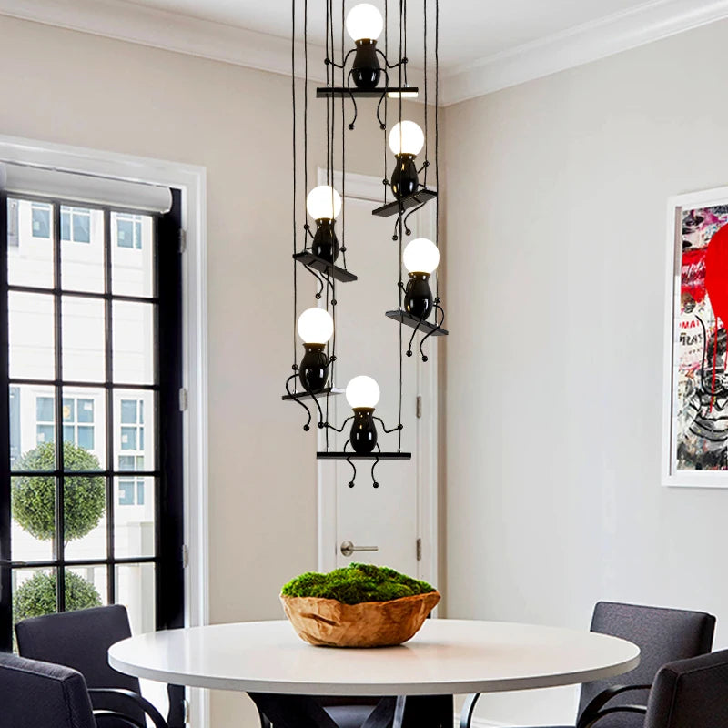 suspension moderne en fer pour décoration nordique - vue 3 sur 22