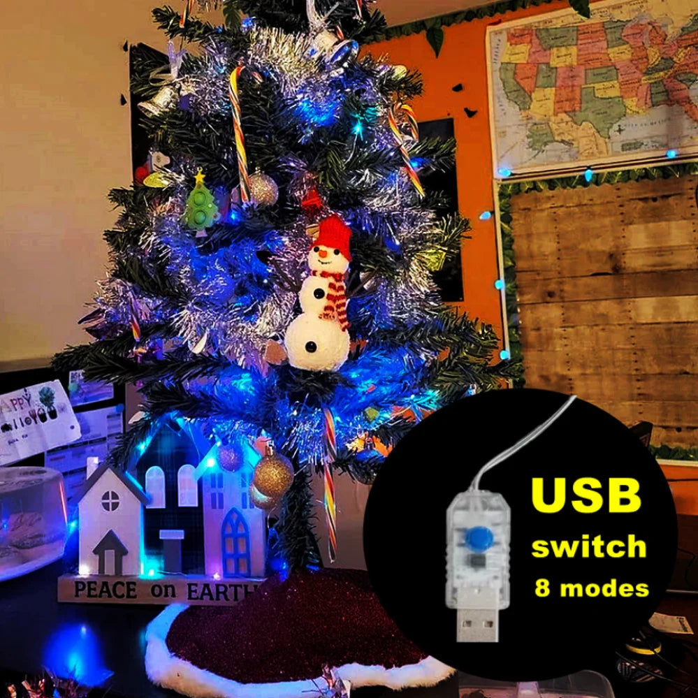 guirlande lumineuse led usb étanche pour décorations de fête - vue 4 sur 14