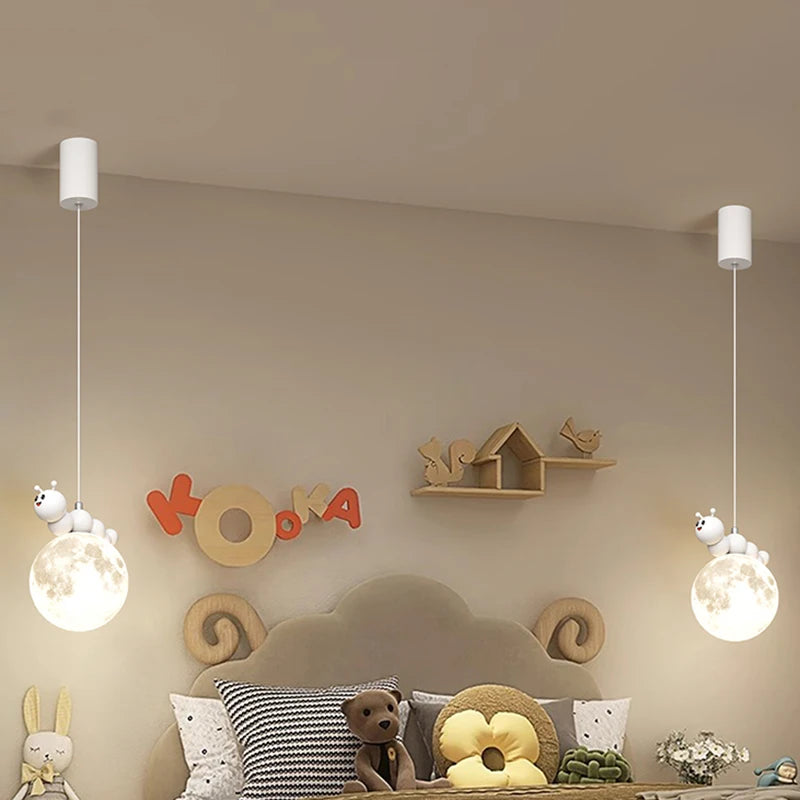 lustre enfant moderne dessin animé chenille planète créatif - vue 5 sur 12
