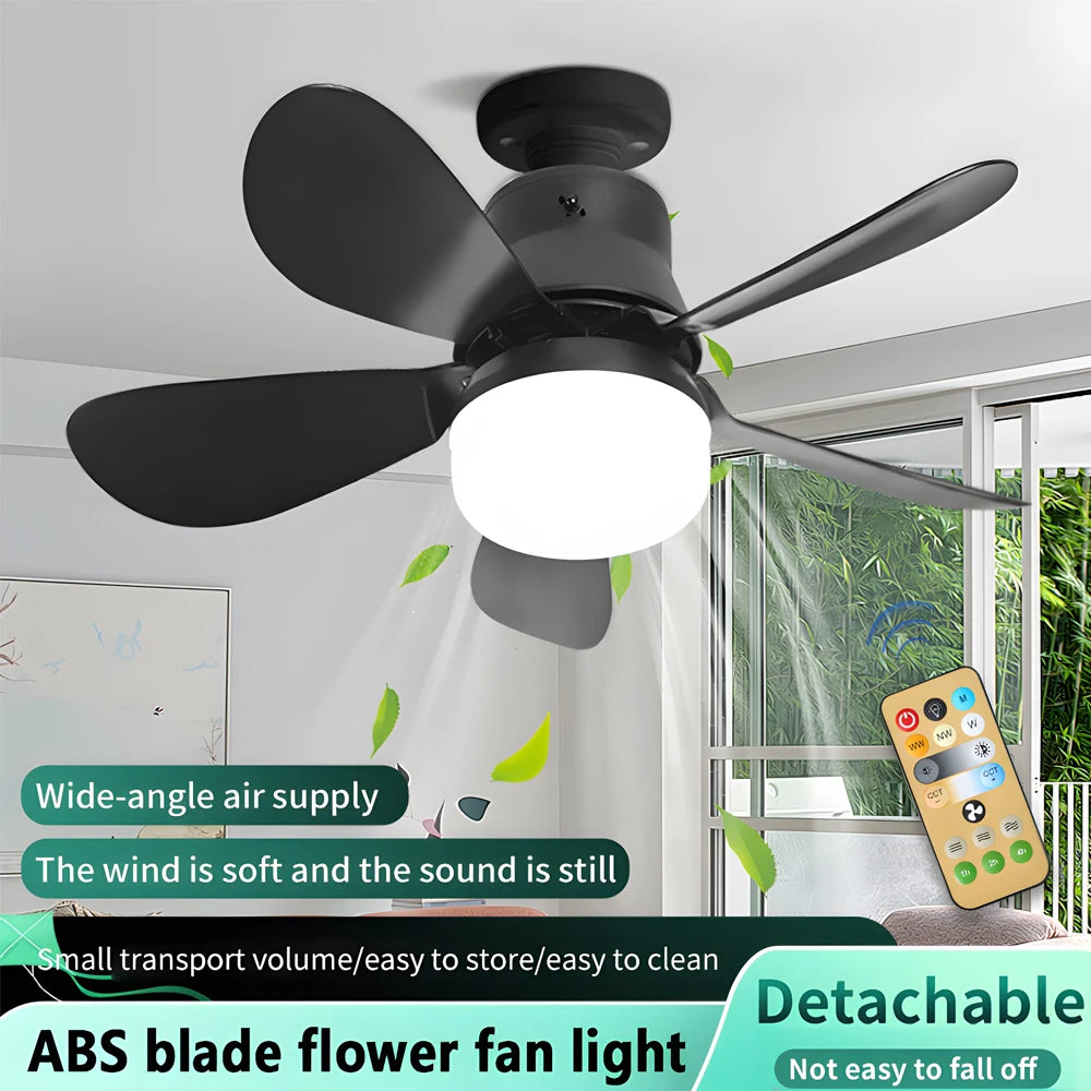 LED 30W ceiling fan light E27 with remote control for dimming, suitable for living room  study, household use Fan lamp 85-265V - vue 1 sur 10
