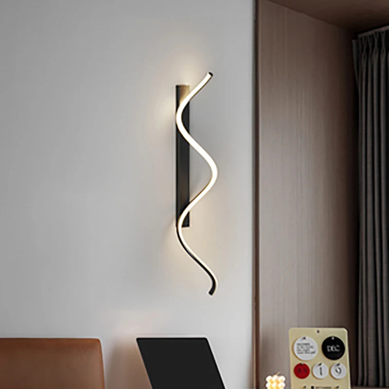 Applique murale led moderne minimaliste rayures déco intérieur chambre salon couloir - vue 3 sur 15