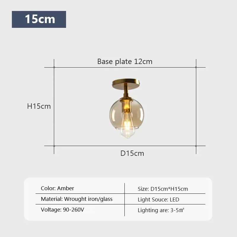 Plafonnier LED en verre au design minimaliste moderne - vue 9 sur 11