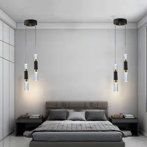 lustre moderne à LED avec lampes à bulles en acrylique suspendu - vue 4 sur 8