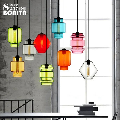 lustre suspendu moderne en verre transparent design élégant - vue 3 sur 28