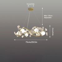 lustre ginkgo suspendu lumineux design moderne pour intérieur