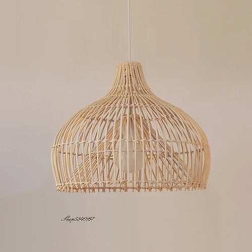 suspension en rotin japonais pour restaurant asiatique style pastoral - vue 3 sur 12