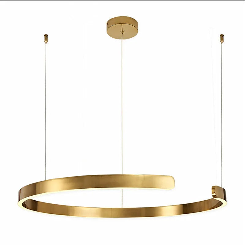 suspension LED en anneaux de luxe pour ambiance moderne - vue 5 sur 13