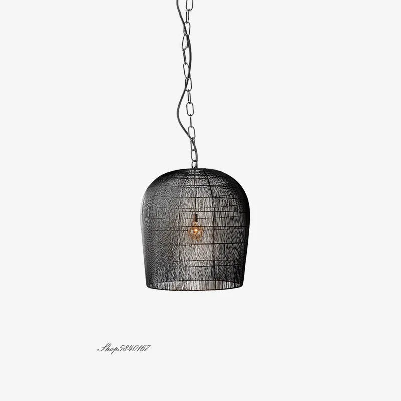 Suspension en rotin de Style Wabi-sabi - vue 6 sur 16