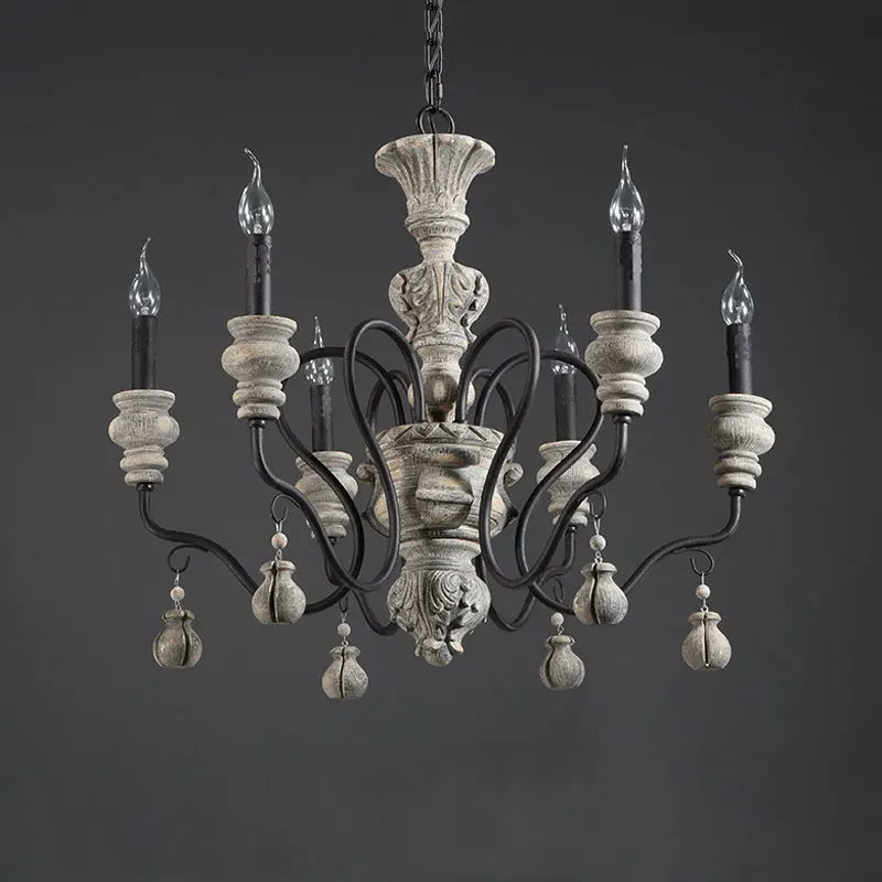 Style américain Rural rétro Style français lustre nostalgique salon chambre lampe fer Art Style européen lampes suspendues - vue 5 sur 8