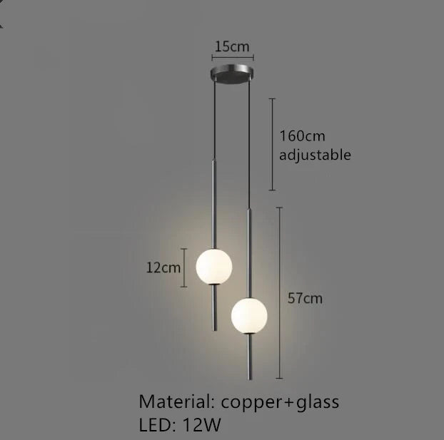 suspension LED en laiton design moderne avec cordon réglable - vue 17 sur 17