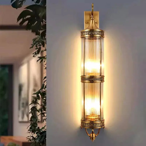 applique murale d'extérieur antique en cuivre étanche à led - vue 5 sur 9
