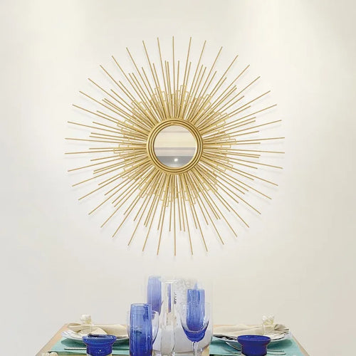décoration murale en fer forgé avec miroir fleur décoratif - vue 5 sur 10