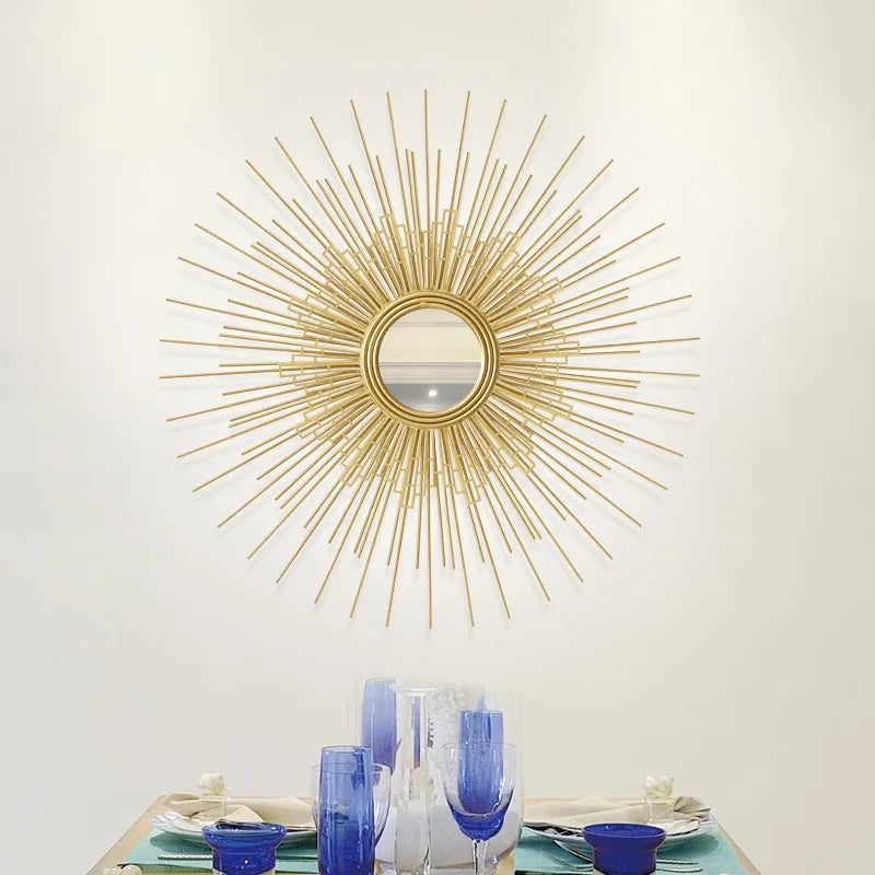 décoration murale en fer forgé avec miroir fleur décoratif - vue 5 sur 10