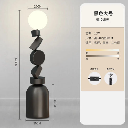 lampadaire design rond en verre pour décoration moderne - vue 10 sur 9
