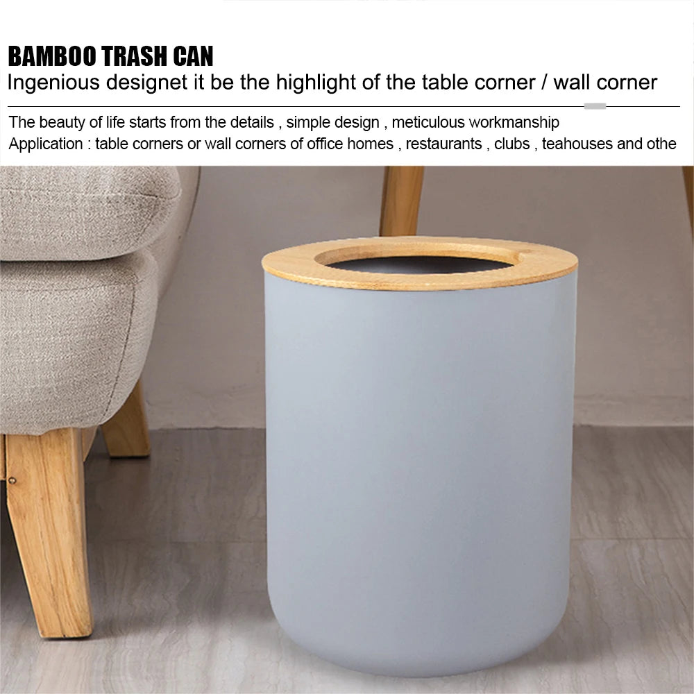 ensemble de rangement en plastique bambou pour salle de bain - vue 7 sur 8