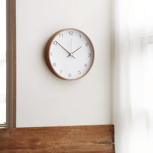 horloge murale en bois et verre design nordique élégant et simple - vue 3 sur 7