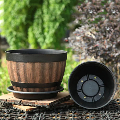 pot de fleurs rétro en seau pour jardin et décoration intérieure - vue 3 sur 8