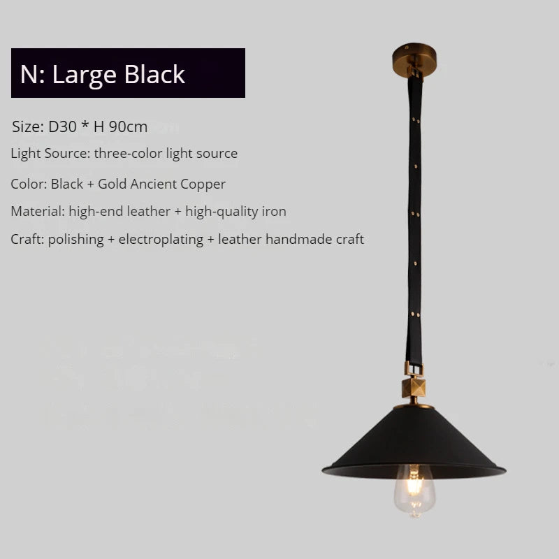 lustre moderne en cuir avec suspension lumière et verre cristal - vue 12 sur 14