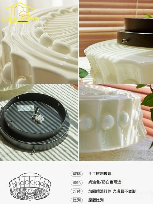 plafonnier rétro médiéval en verre décoratif pour intérieur élégant - vue 5 sur 9