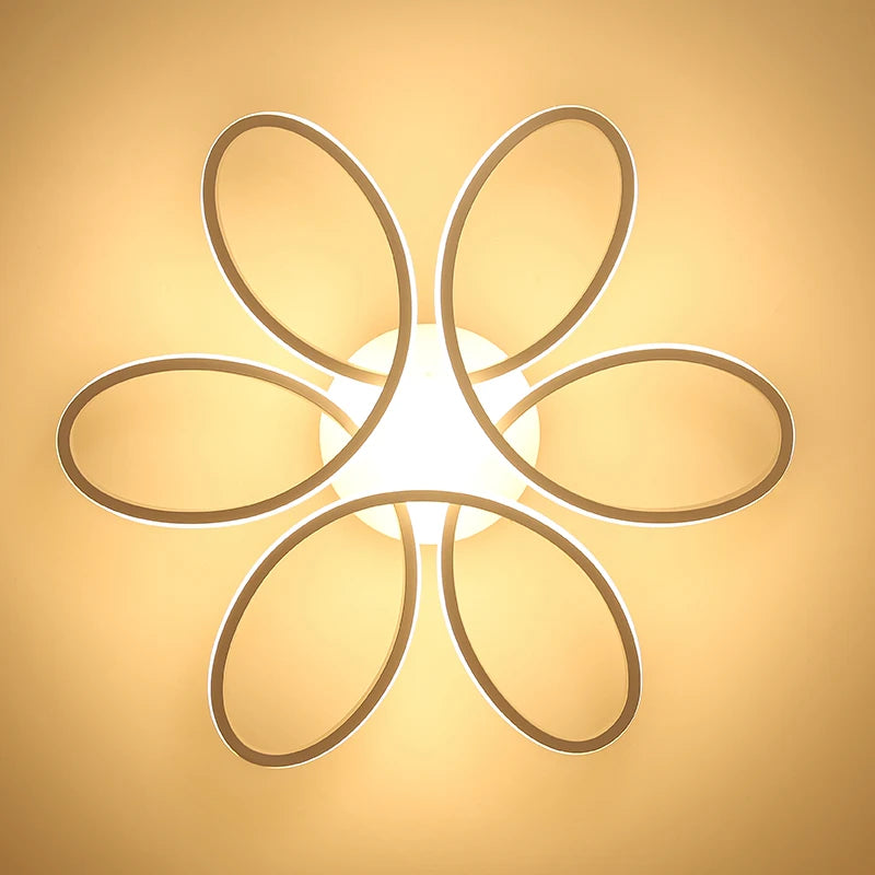 lustre moderne nordique led télécommande en forme de fleur - vue 3 sur 9