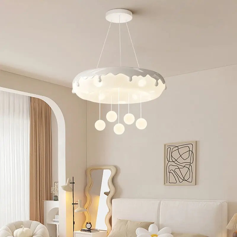 52cm Donuts Pendant Lamp With Remote Control Dimming Children's Room Bubble Ball Chandelier Light Kids Nursery Bedroom Lamp LED - vue 4 sur 12