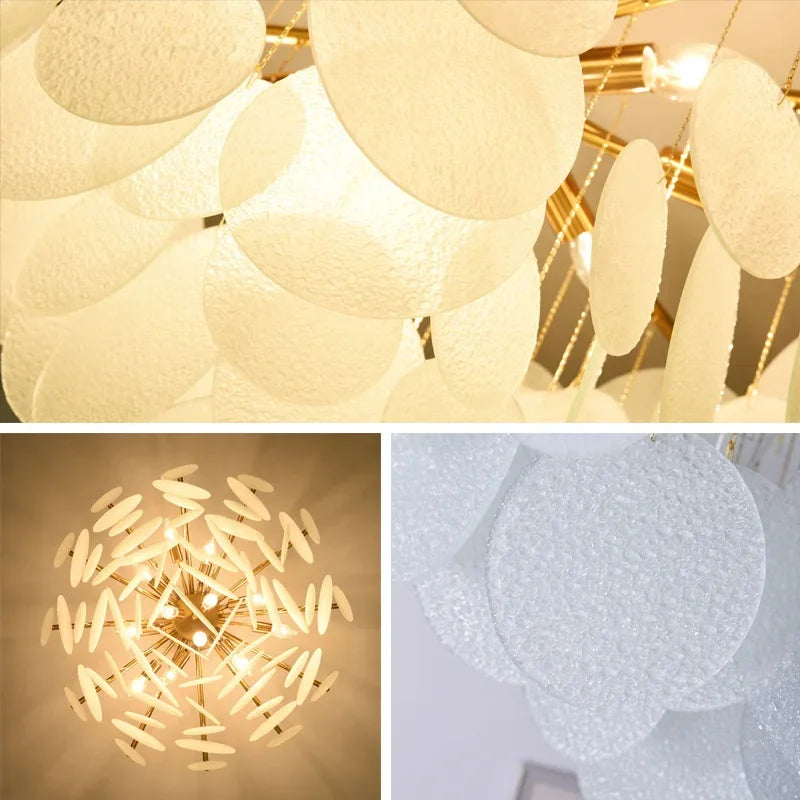 lustre en verre nordique en fer pour décoration de luxe - vue 9 sur 9
