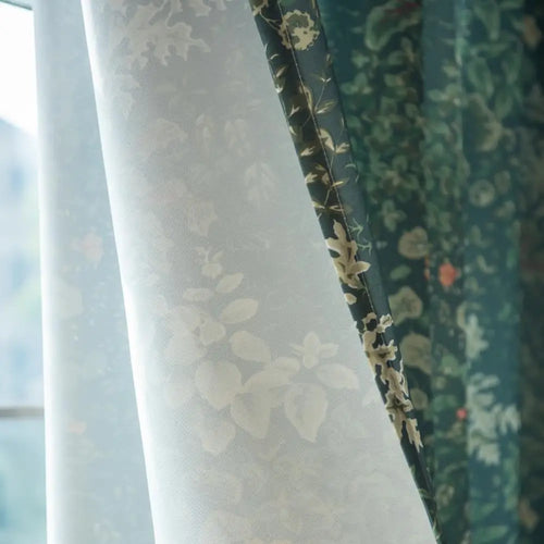 Rideau moderne motif feuilles pour salon chambre - vue 5 sur 8