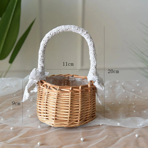 panier à fleurs mariage avec nœud papillon grande capacité polyvalent - vue 12 sur 16