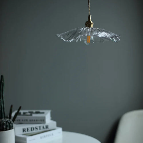 Suspension Vintage en verre de fleur - vue 5 sur 10