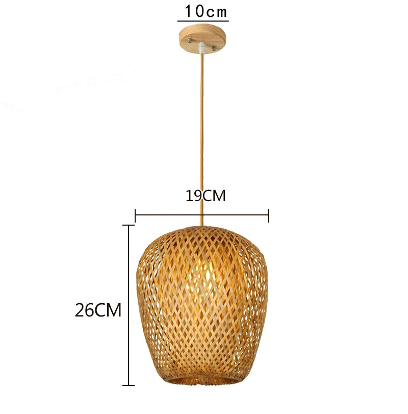 Suspension Bambou rotin lumière lampara Techo bambou paille lustre lumière décoration de la maison Art déco plafond suspension lustre - vue 18 sur 18