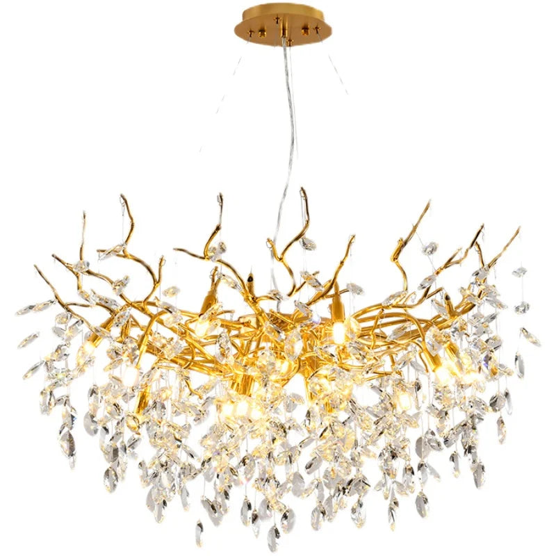 lustre en verre doré design luxueux pour décoration intérieure - vue 1 sur 16