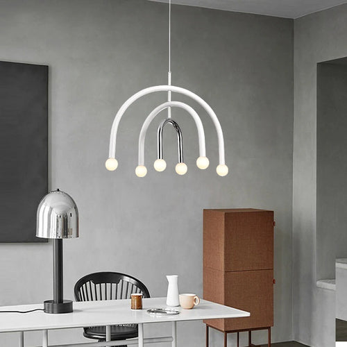 lustre arc-en-ciel métallique fil art déco suspendu réglable - vue 4 sur 22