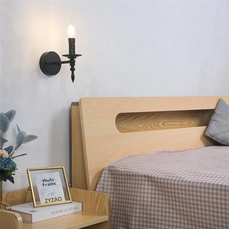 applique murale d'art rétro loft en fer vintage nordique led appliques luminaires - vue 3 sur 8