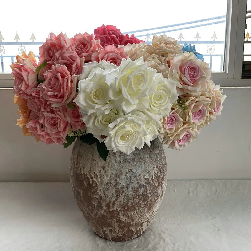 rose artificielle en soie pour décoration et photographie de mariage - vue 4 sur 22