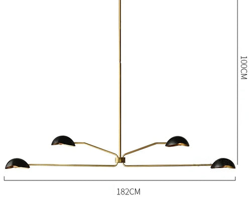 lustre rétro en cuivre design créatif à bras long - vue 13 sur 16