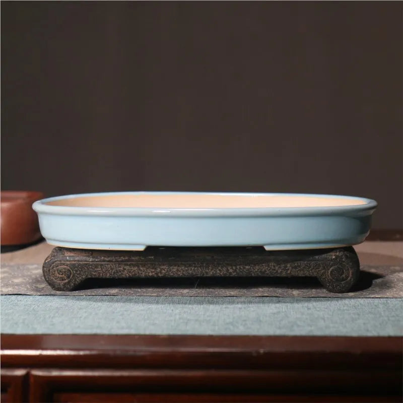 pot de fleurs rond en sable pour bonsaï rétro et succulentes - vue 6 sur 19