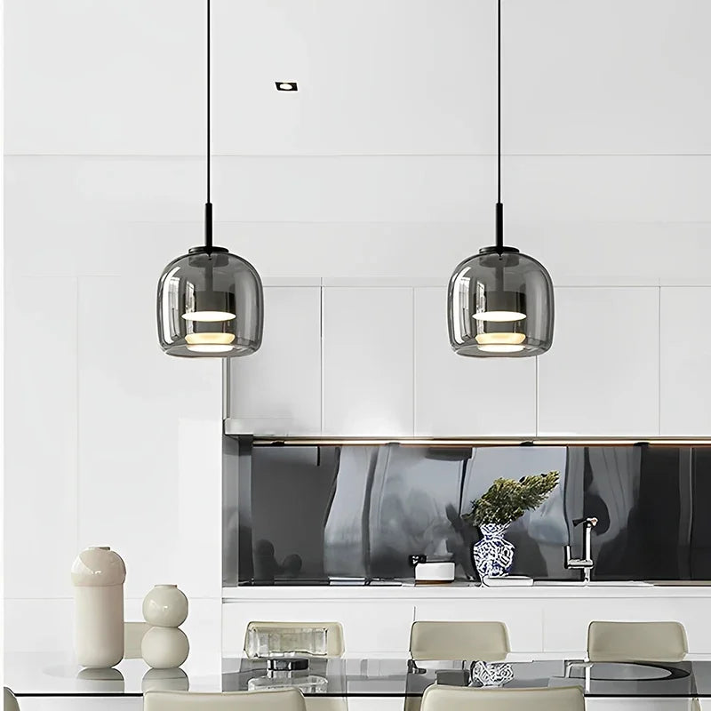 Suspension LED en verre au design nordique moderne
