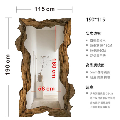 miroir moderne de luxe sur pied en bois décoratif pour la maison - vue 15 sur 18