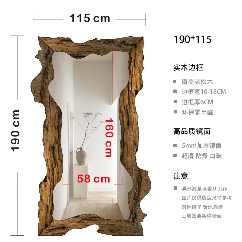 miroir moderne de luxe sur pied en bois décoratif pour la maison - vue 14 sur 18