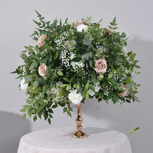 boule de fleurs artificielles arrangement de roses blanches décoration mariage - vue 5 sur 7