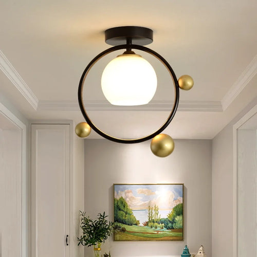 plafonnier nordique en fer style 	 avec décoration oiseau - vue 4 sur 16