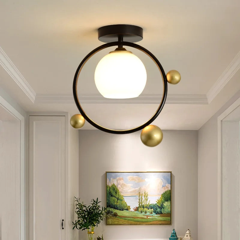 plafonnier nordique en fer style 	 avec décoration oiseau - vue 3 sur 16